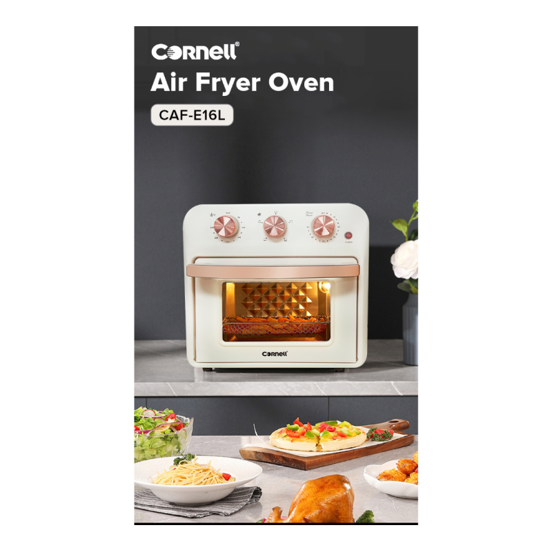Cornell CAFE16L 16L Air Fryer Oven - Large Capacity Digital Air Fryer Toaster Oven Combo for Healthy Cooking, Baking, Roasting - Perfect for Family Meals, Parties & Meal Prep