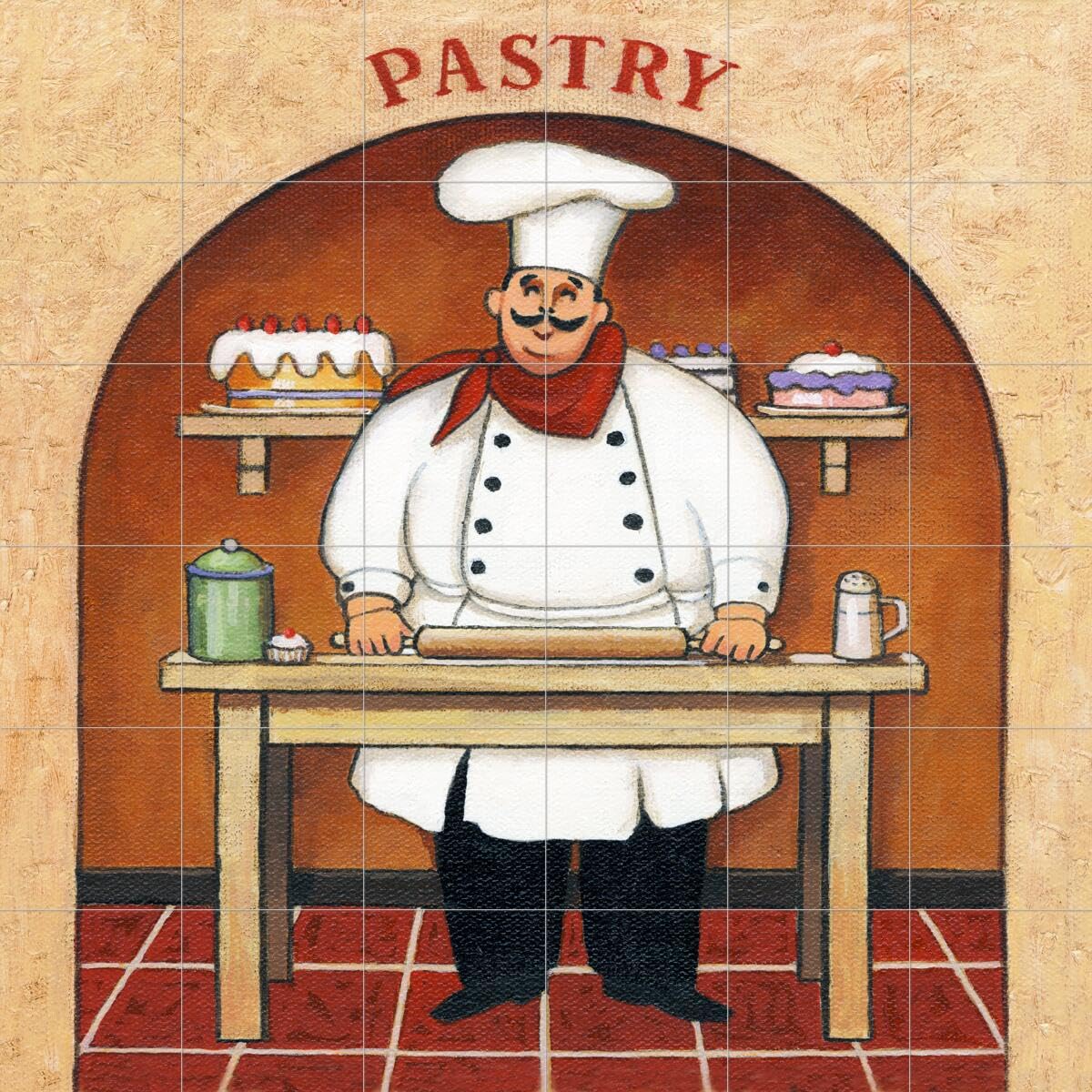 John Zaccheo Ceramic Backsplash Tile Mural - Elegant Pastry Design for Kitchen & Bathroom Decor | Perfect for Chef Cook Spaces & Home Renovation