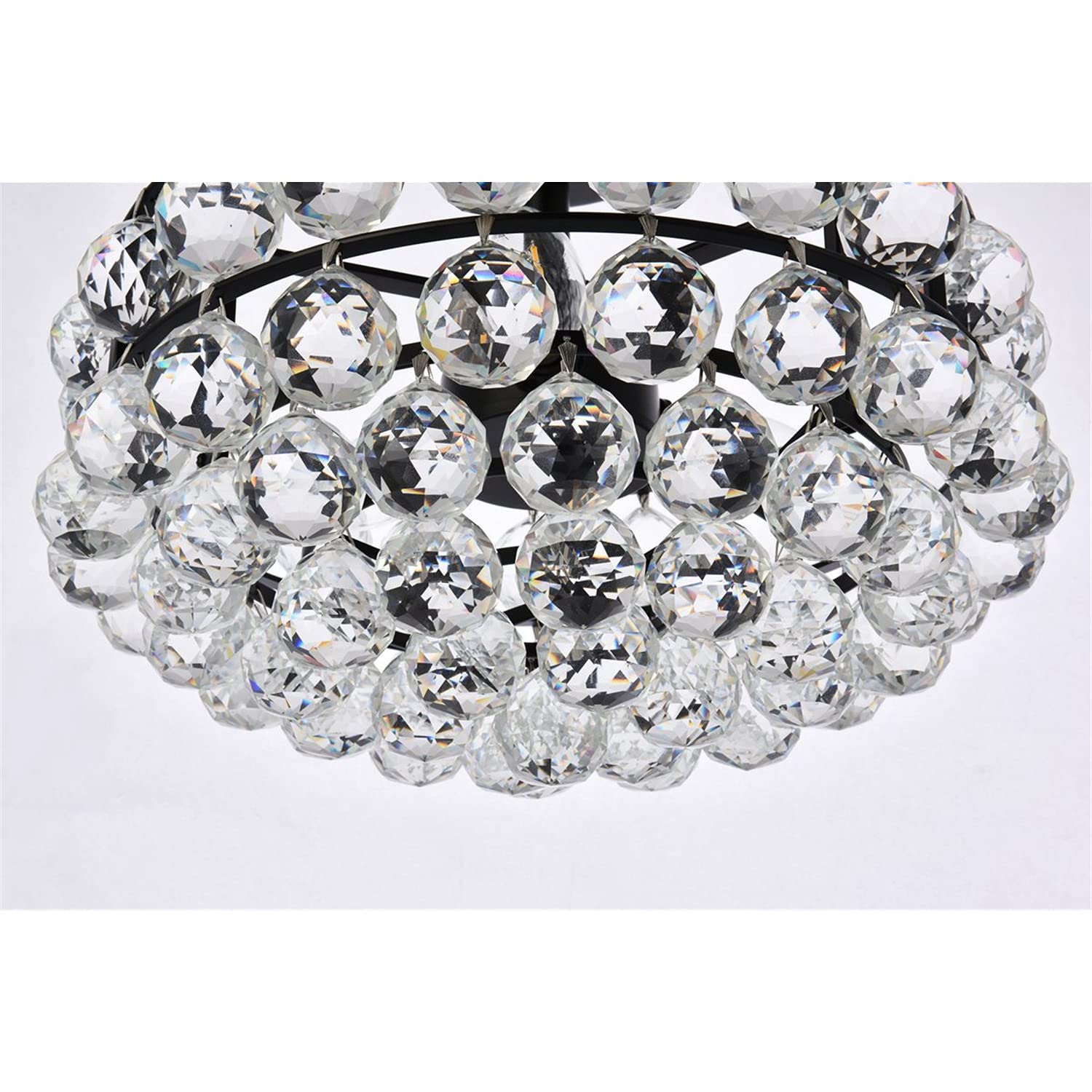 14 Inch Black Savannah Flush Mount Ceiling Light - Modern Indoor Lighting Fixture for Living Room, Bedroom & Kitchen Decor