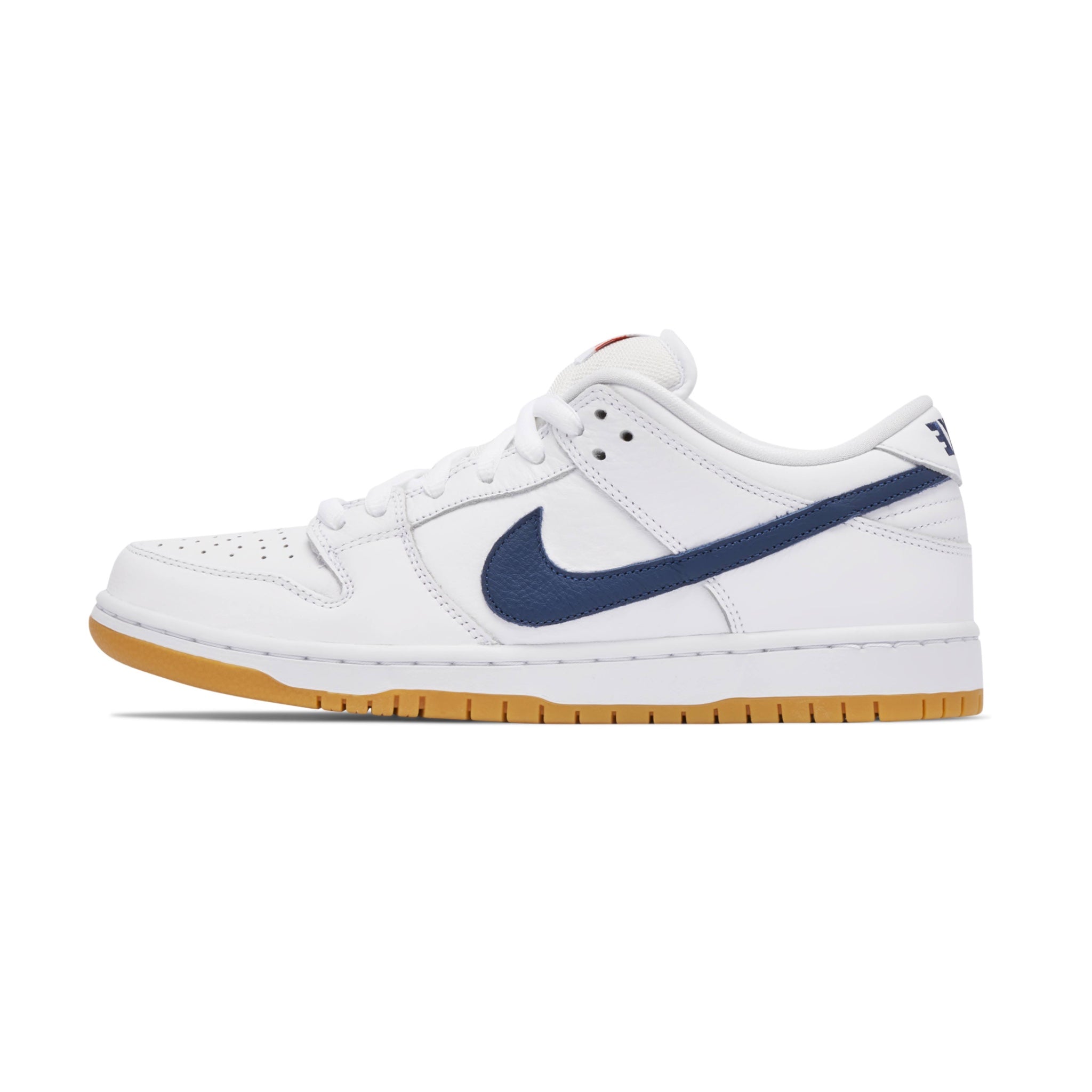 Nike SB Dunk Low Orange Label Sneakers - White & Navy Skateboarding Shoes for Men & Women | Perfect for Streetwear & Casual Wear