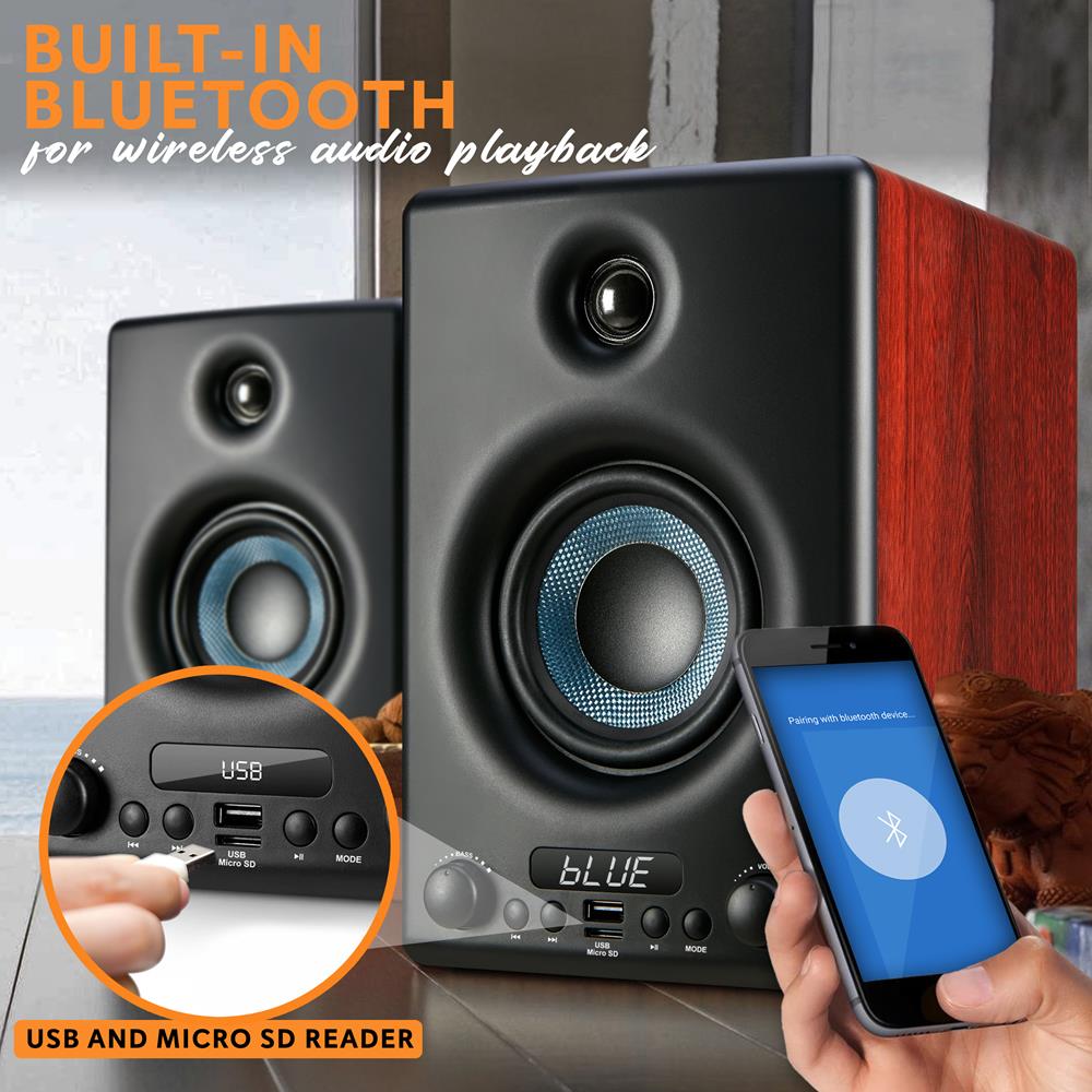 High Fidelity Bookshelf Speakers for Home Audio - Premium Sound Quality for Music, Movies & Gaming in Living Room, Office or Studio