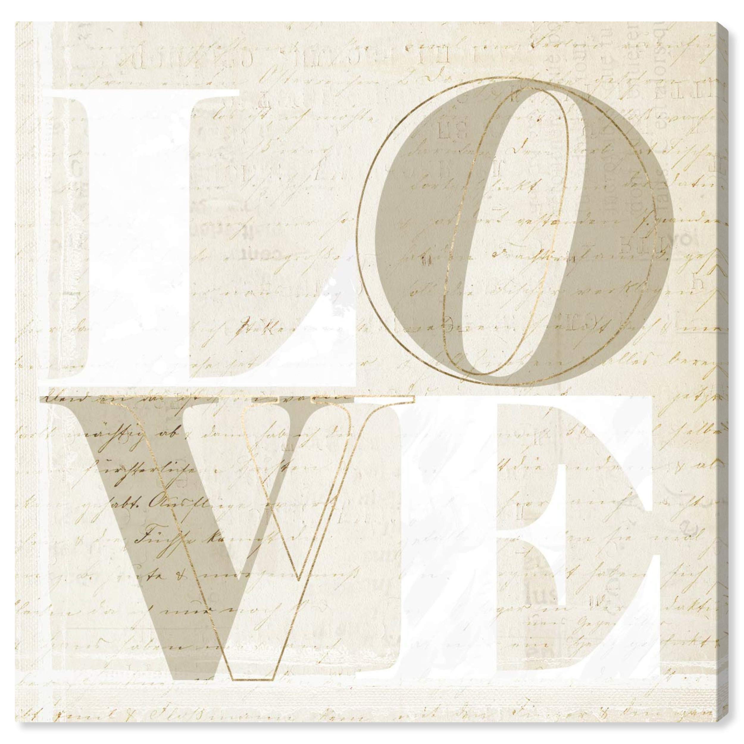 Oliver Gal Artist Co. 'Build on Love Cottage' Typography Wall Art Canvas Print - 24x24 Inch Brown & White Home Decor for Living Room, Bedroom, Nursery