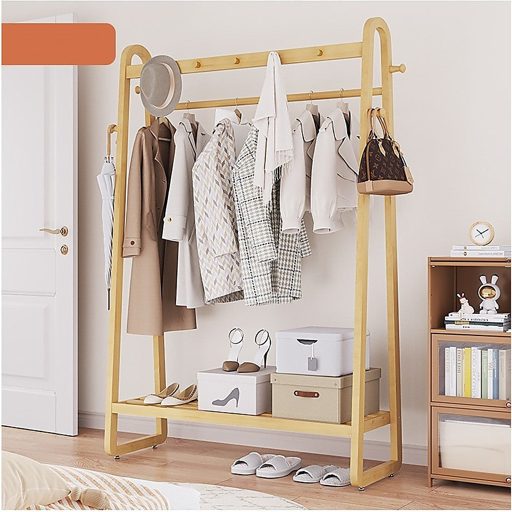 160x100cm Slim Space Saving Clothes Rack - Stylish Freestanding Garment Organizer for Bedroom, Closet & Laundry Room