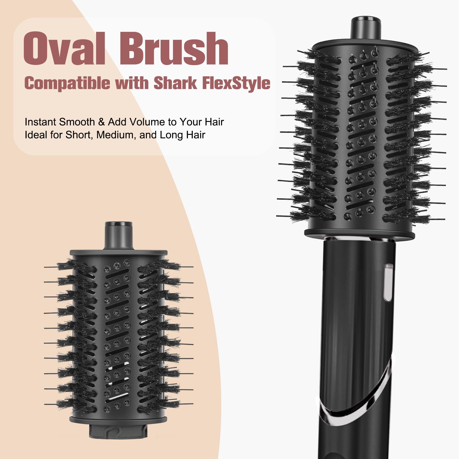 Shark FlexStyle Oval Hair Brush Attachment - Large Ceramic Barrel Hair Styling Tool for Smoothing, Straightening & Volumizing Curly, Coily Hair | Perfect for Salon-Quality Blowouts at Home