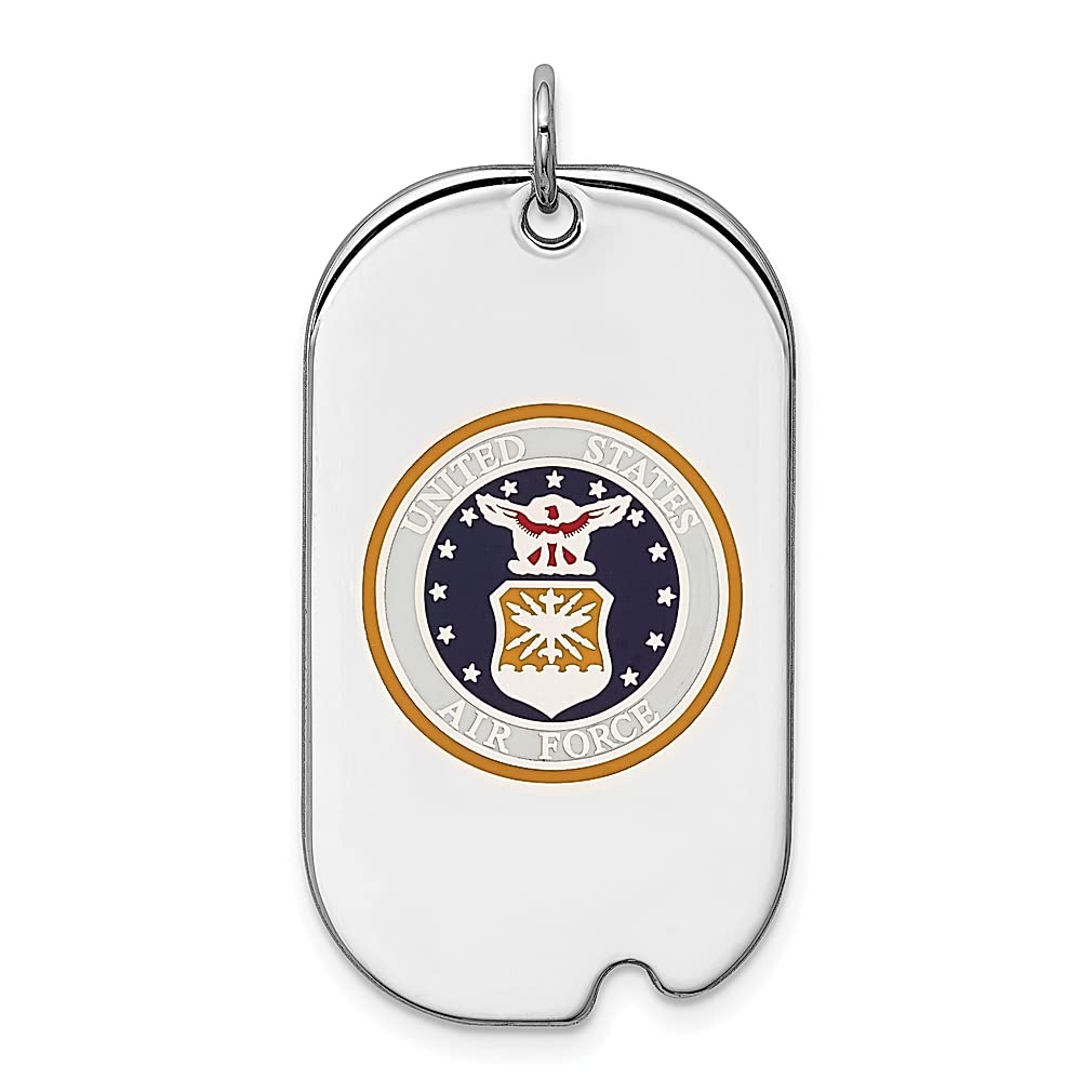 925 Sterling Silver US Air Force Dog Tag Necklace - Military Pendant Charm for Women | Personalized Military Jewelry Gift for Her | Perfect for Veterans Day, Military Appreciation & Everyday Wear