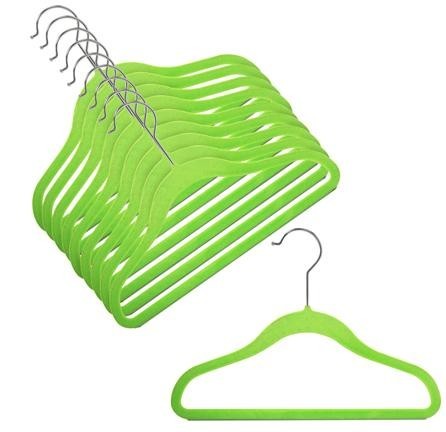 Kids Slim Line Lime Hanger - Space-Saving Clothes Organizer for Bedroom, Closet & Dorm - Perfect for Children's Clothing, Accessories & School Uniforms