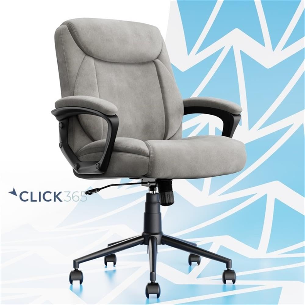 Ergonomic Fabric Swivel Desk Chair - Adjustable Height, Lumbar Support & Breathable Mesh Back - Gray Home Office Chair (CCHR10001C) for Work, Gaming & Study Comfort