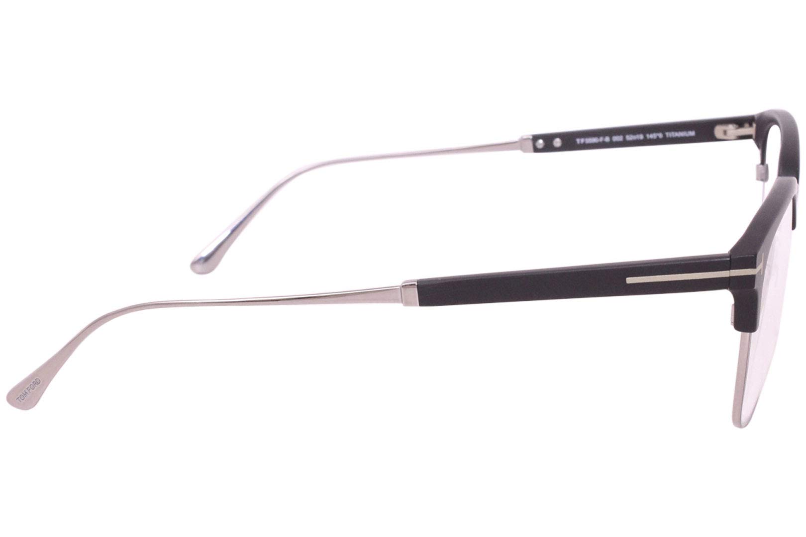 Tom Ford FT 5590 Eyeglasses - Matte Black Frame with Shiny Dark Ruthenium/Blue Lenses | Premium Designer Glasses for Men & Women | Perfect for Work, Driving & Fashion Accessories