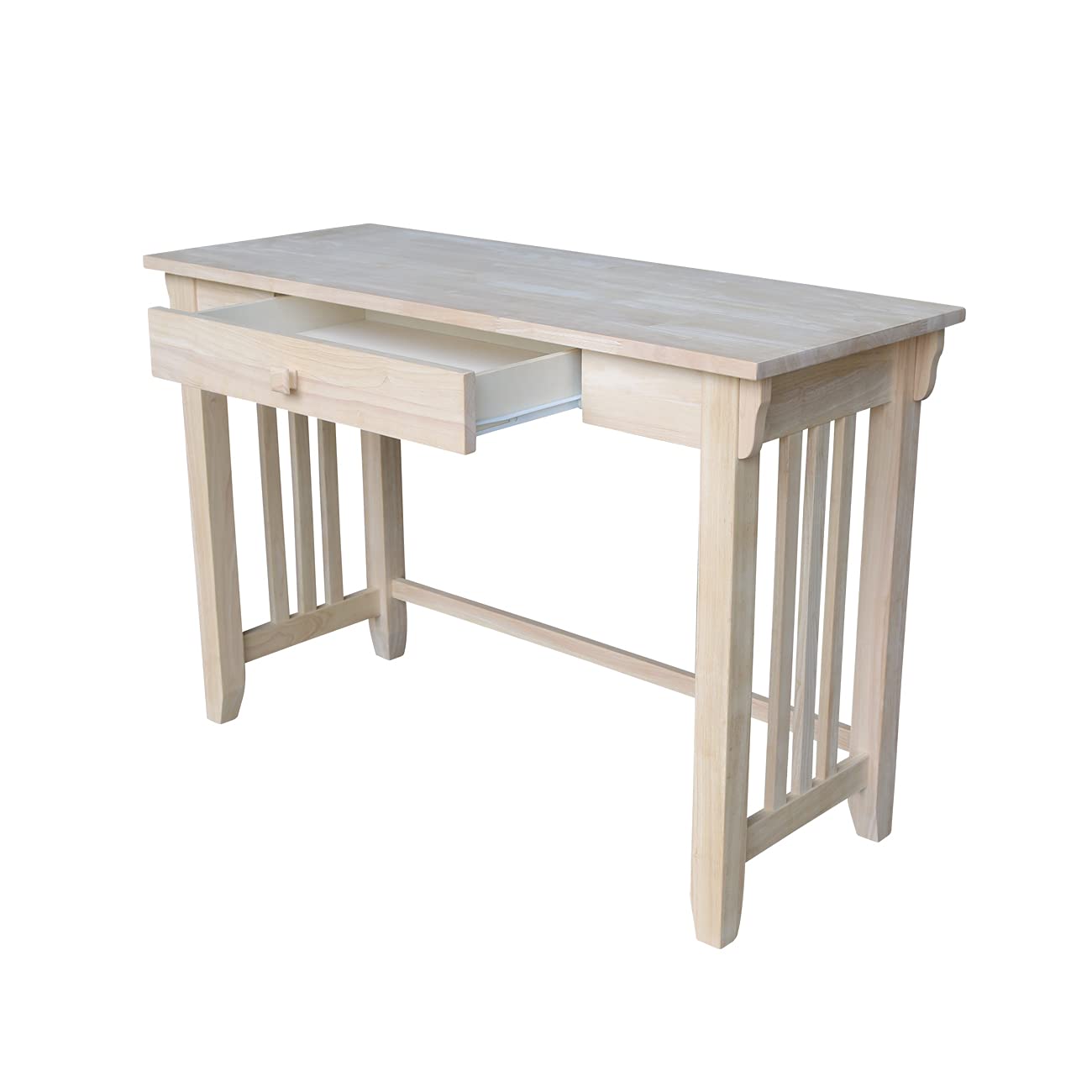 IC International Concepts Mission Drawer Desk, Unfinished Wood Writing Table - Home Office Furniture for Study, Work & Crafting