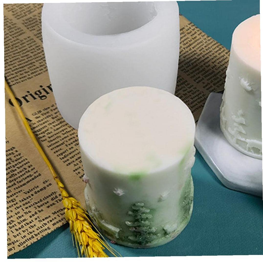 Christmas Silicone Cylinder Candle Mold - DIY Soap, Fondant & Chocolate Decorating Tool for Holiday Baking - Perfect for Xmas Candle Making, Soap Crafting & Festive Desserts