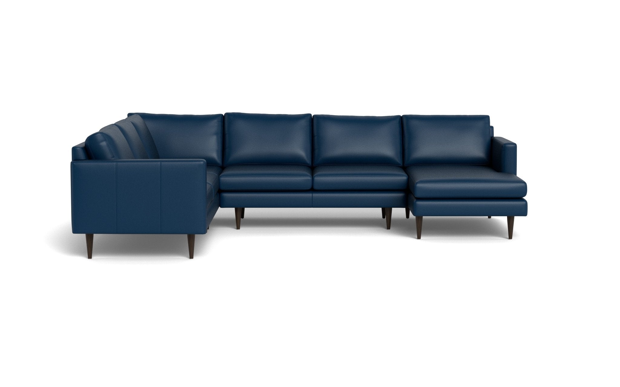 Premium Wallace 131 Genuine Leather Sectional Sofa with Right Chaise - Modern Untufted Corner Couch for Living Room, Lounge & Family Room Comfort