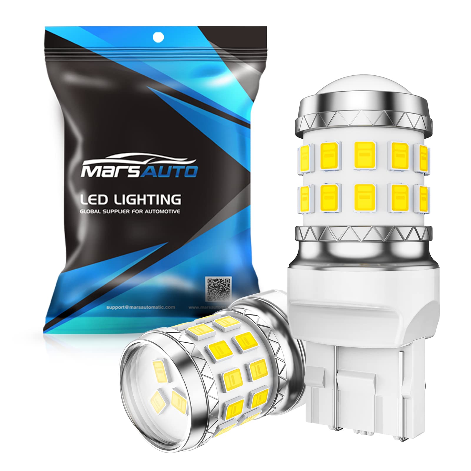 MarsAuto 7443 7440 LED Bulbs - Super Bright T20 7441 7444 992 W21W Replacement Bulbs for Reverse/Tail/Brake/Turn Signal/Parking Lights - Xenon White 6000K (Pack of 2) - Perfect for Car, Truck, SUV Nighttime Visibility & Safety
