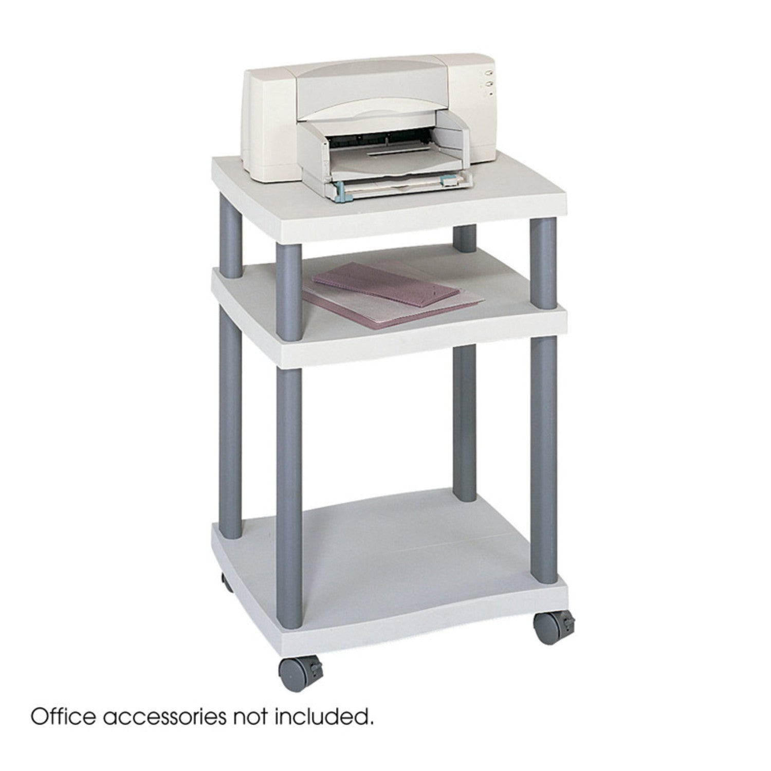 Adjustable Printer Stand with Heavy Duty Steel Frame - Perfect for Home Office & Workspace Organization (Gray)