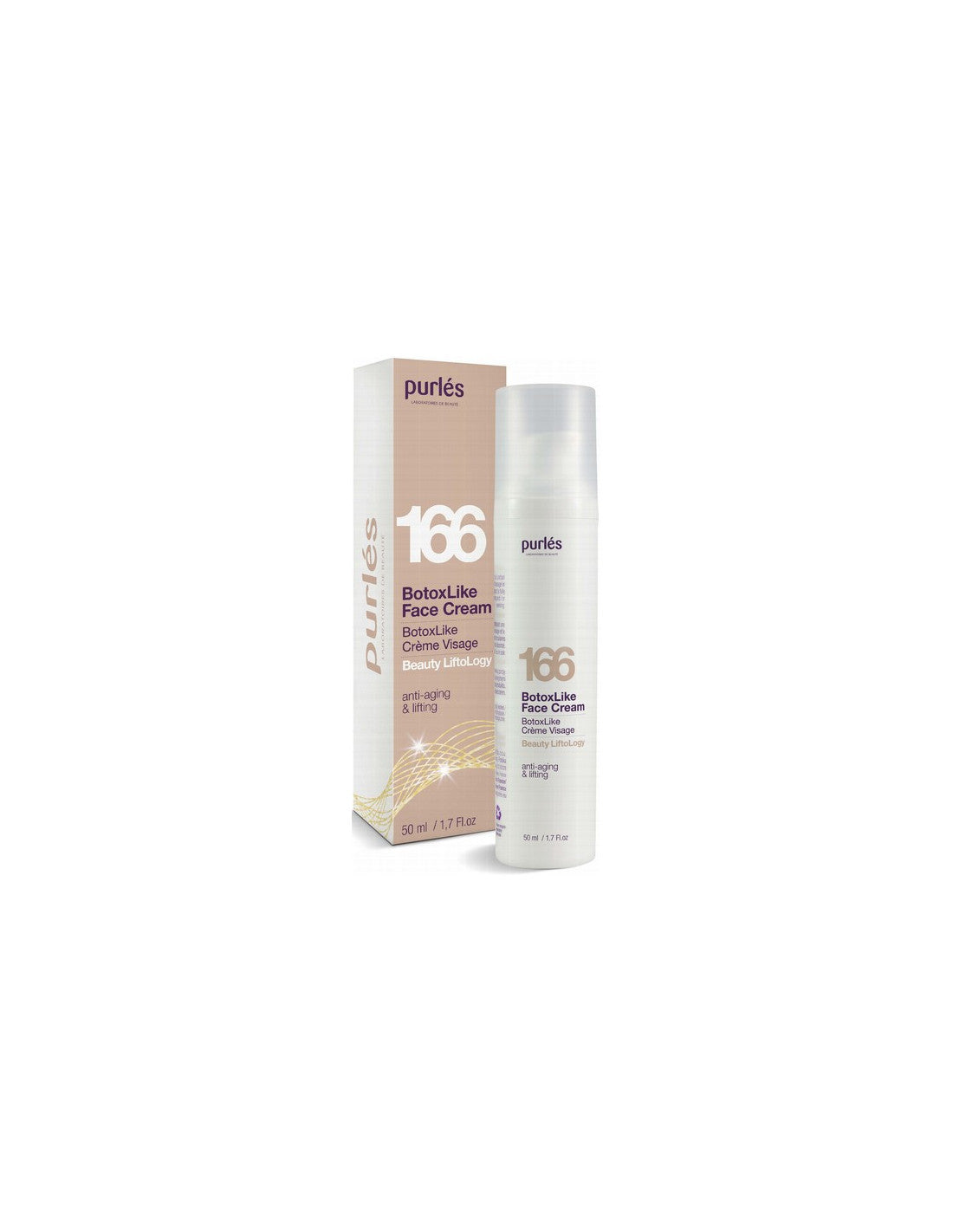 Purlés 166 Botox-Like Anti-Aging Face Cream 50ml - Wrinkle Reducing & Skin Tightening Treatment for Daily Use at Home or Travel