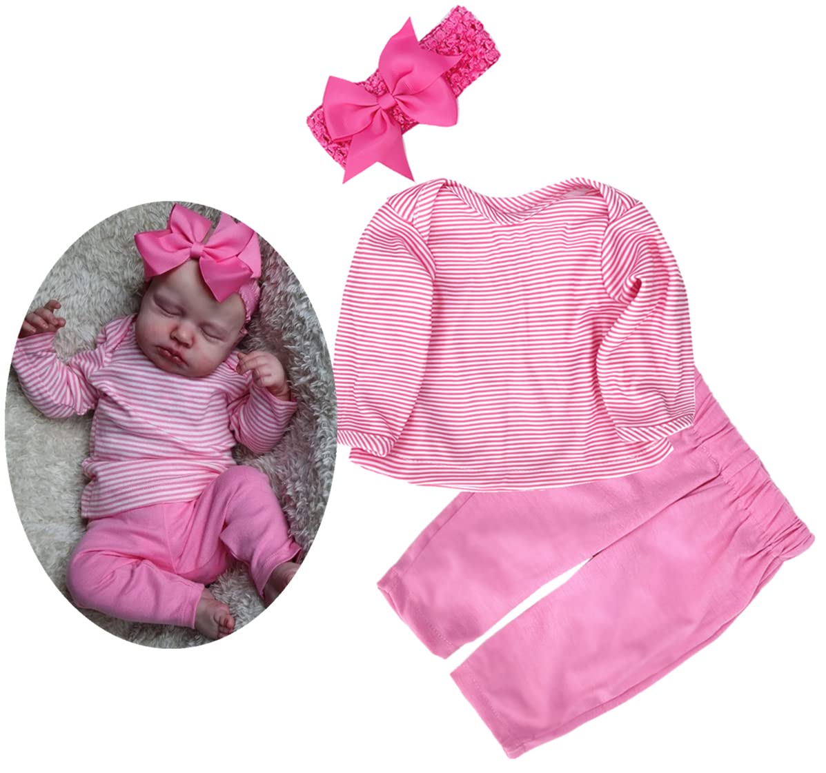 20 Inch Reborn Doll Clothes Set - Pink Outfits & Accessories for 18-20 Inch Baby Dolls | Perfect for Collectors, Photography & Gift Giving