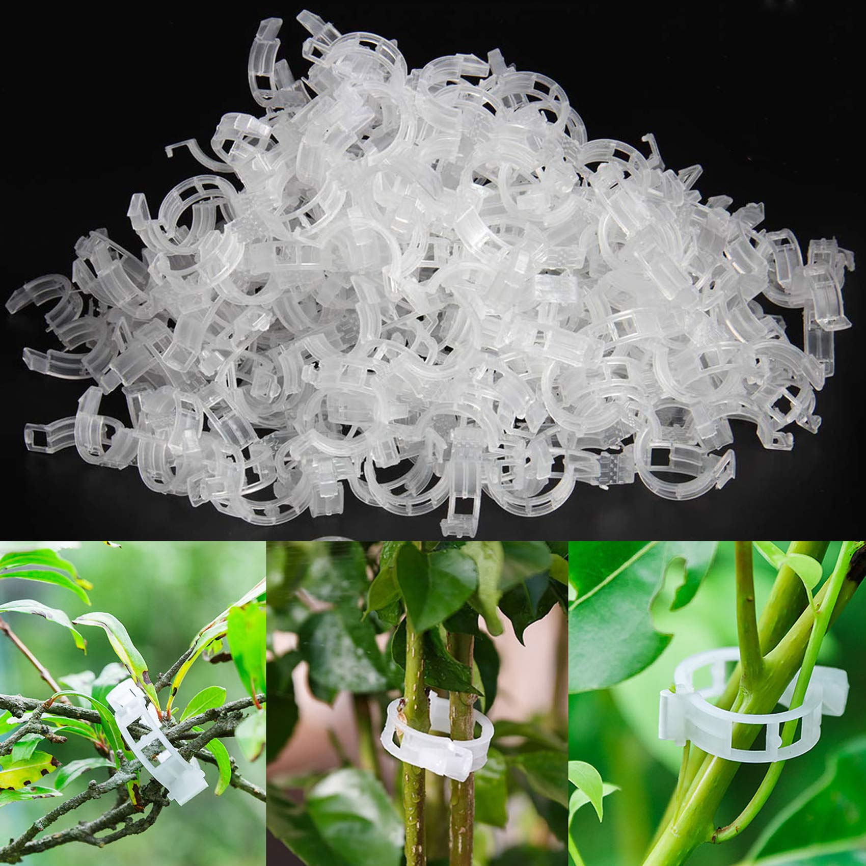 200PCS Plant Support Clips - Heavy Duty Tomato Vine Clips for Fixing Tomatoes, Peppers, Eggplants & Fruit Vegetables | Garden Plant Ties for Healthy Growth & Stronger Stems | Perfect for Greenhouse, Backyard & Indoor Gardening