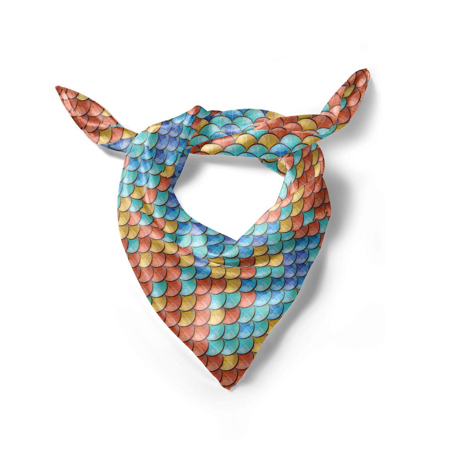 Ambesonne Fish Headscarf - Stylish Abstract Mermaid Print Hijab Scarf for Women | Perfect for Beach, Swimming, or Everyday Fashion Accessory