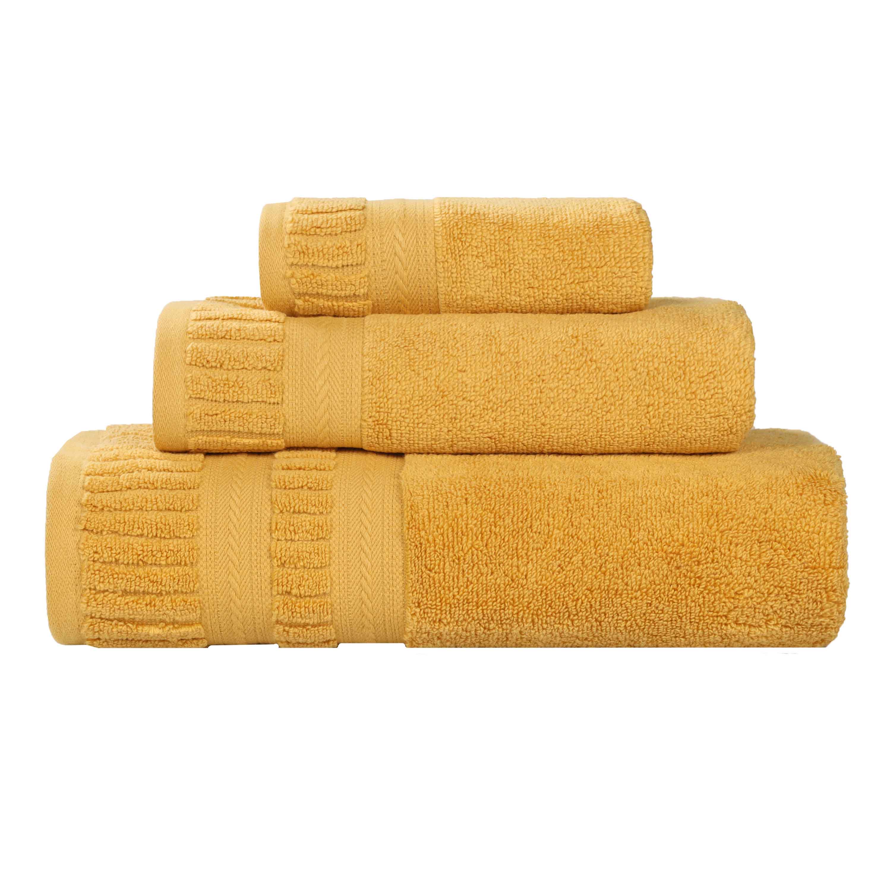 Venice Zero Twist Cotton Medium Weight Absorbent 3-Piece Bath Towel Set - Soft & Quick-Drying for Spa, Gym, and Beach Use
