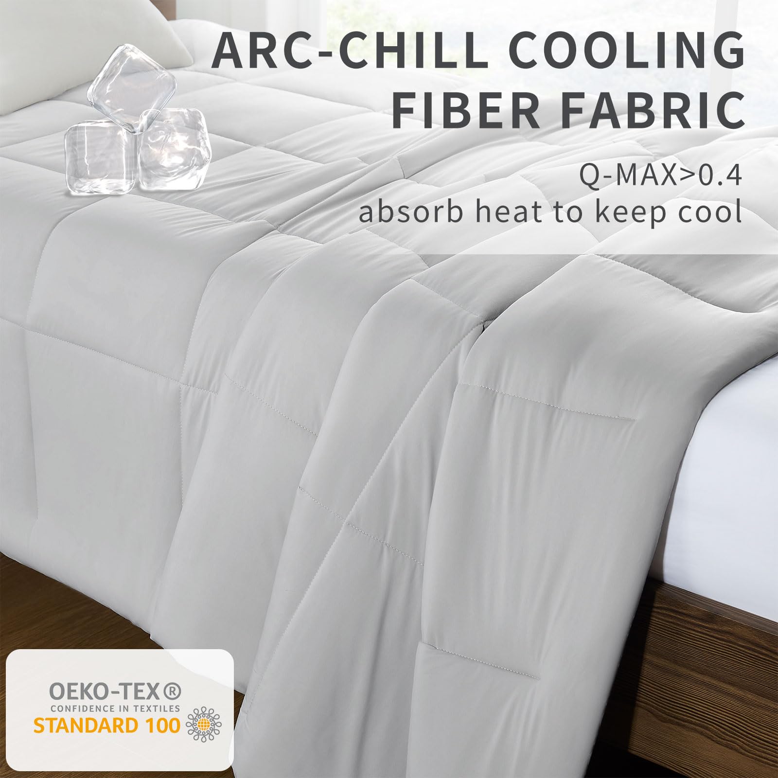 Mr. Ye Cooling Blanket - Double Sided Cooling Comforter for Hot Sleepers | Soft Lightweight Silk Summer Blanket for Bed, Sofa & Couch | Night Sweat Relief | Breathable Grey Blanket 50x70 Inches | Perfect for Hot Weather, Night Sweats & Temperature Regulation