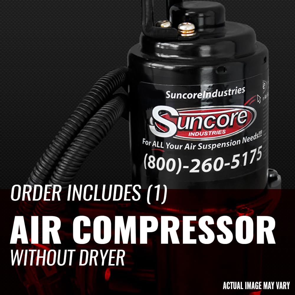 Suncore 200G-20-WOD Air Ride Suspension Air Compressor with Dryer Rebuild Kit - Heavy Duty Truck & RV Air Suspension System Replacement - Perfect for Smooth Rides on Highways & Rough Terrains