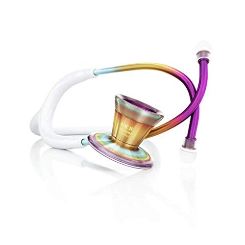 MDF Kaleidoscope ProCardial Cardiology Stethoscope - Lightweight Titanium Dual Head Stethoscope for Adults with White Tube & Kaleidoscope Chestpiece (MDF797TKL29) - Perfect for Medical Professionals, Nurses, and Students in Hospitals, Clinics, and Home Healthcare