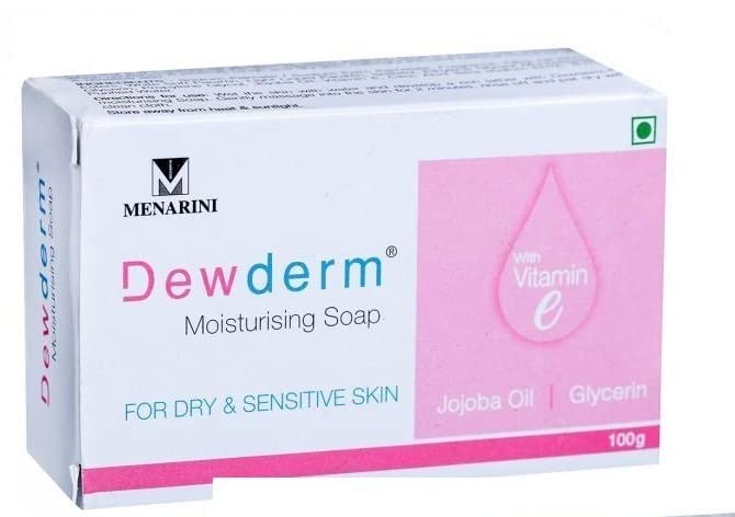Dewderm Moisturizing Soap Bar 100g - Hydrating & Gentle Cleansing for Dry & Sensitive Skin - Perfect for Daily Face & Body Wash, Travel & Home Use
