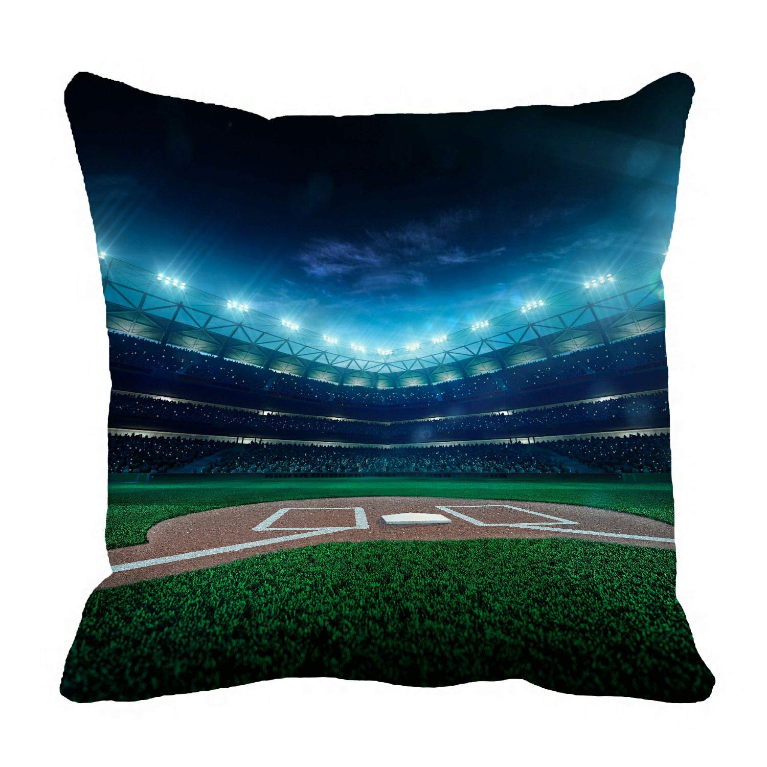 ABPHQTO Professional Baseball Grand Arena Night Pillow Case - 16x16 Inch Reversible Couch & Bed Pillow Cover Protector - Perfect for Sports Fans, Home Decor & Gift Giving