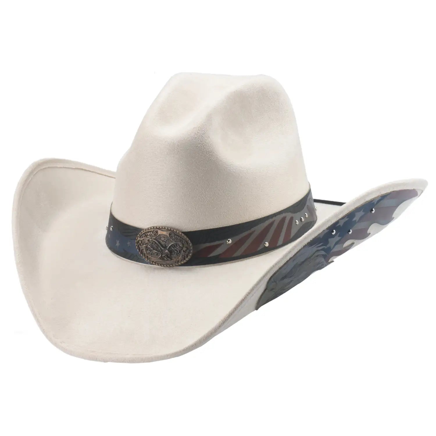 Bullhide Eagle Point Faux Felt Cowboy Hat for Men - Western Style Rancher Hat with Wide Brim - Perfect for Rodeo, Country Music Festivals & Outdoor Adventures