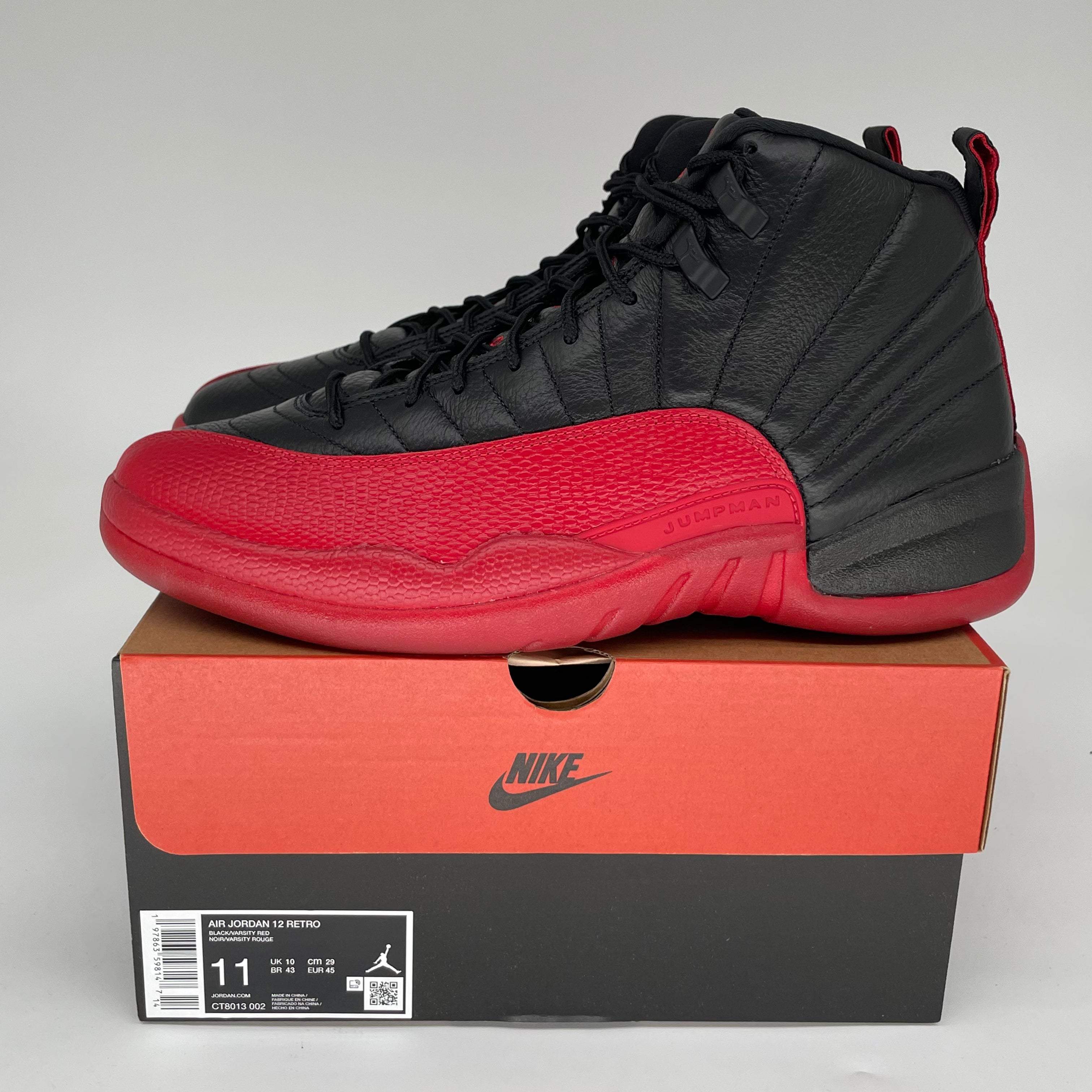 AIR JORDAN 12 Retro Flu Game Basketball Shoes Men's Size 11 - Black/Red (CT8013-002) | Authentic Sneakers for Basketball, Streetwear & Collectors