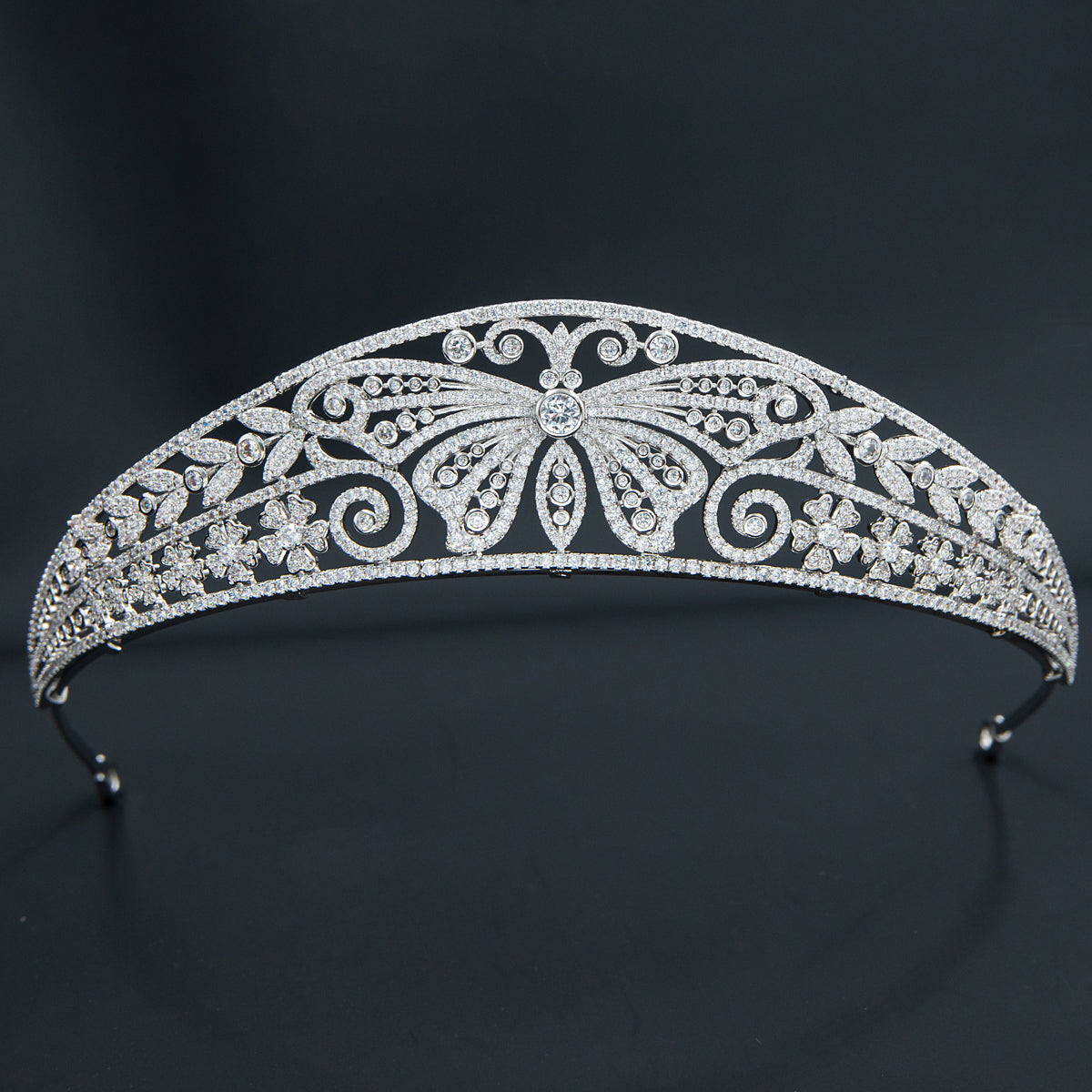 Elegant Cubic Zirconia Butterfly Royal Tiara for Wedding | Crystal Bridal Crown for Bride, Bridesmaids & Special Occasions | Perfect for Weddings, Prom, Pageants & Formal Events