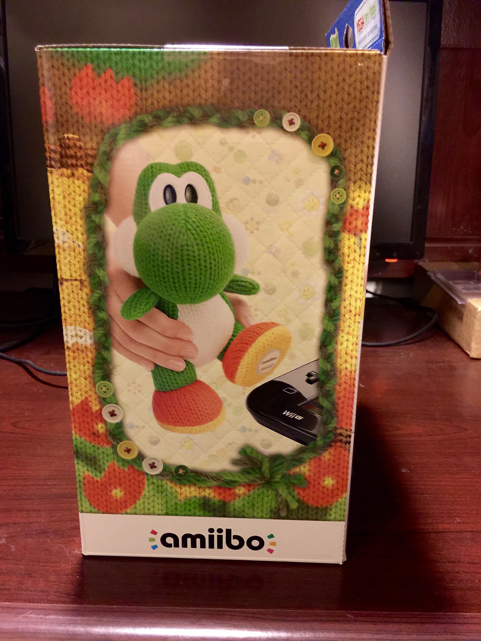 Mega Yarn Yoshi Amiibo Figure - Official American Version - Super Smash Bros Collectible for Nintendo Switch & Wii U - Perfect for Gaming Display & Gift Giving