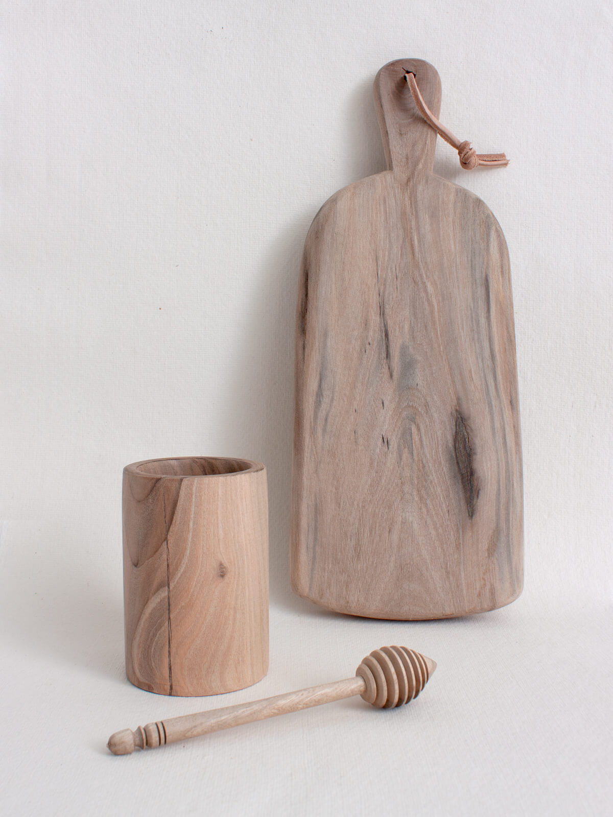 Premium Walnut Wood Honey Dipper Set - Natural Wooden Honey Stirrer for Tea, Coffee & Baking - Handcrafted Kitchen Utensil Gift Set