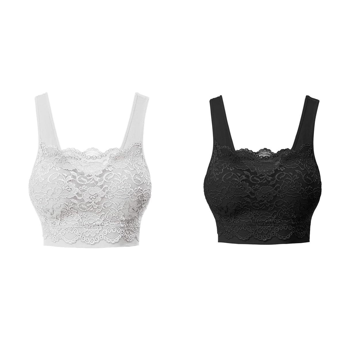Wireless Comfort Seamless Lace Bralette for Women - Soft Yoga Cami with Built-in Support - Perfect for Yoga, Lounge & Everyday Wear