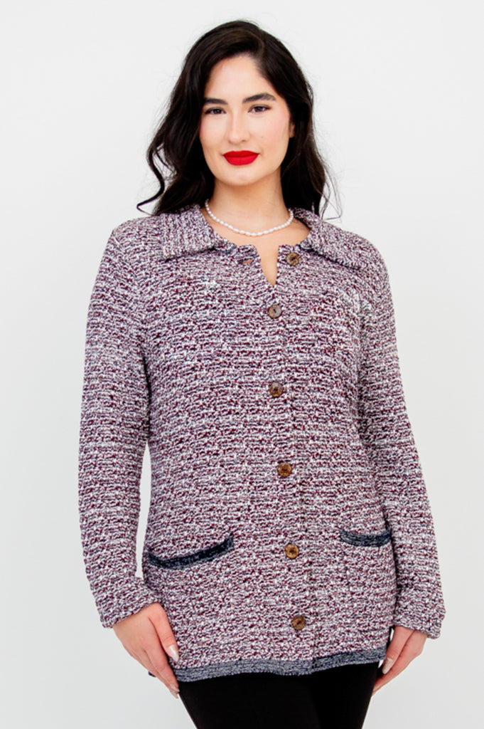 Chanel Women's Cotton Cardigan with Gemstone Details - Perfect for Casual Wear, Office Outfits & Special Occasions