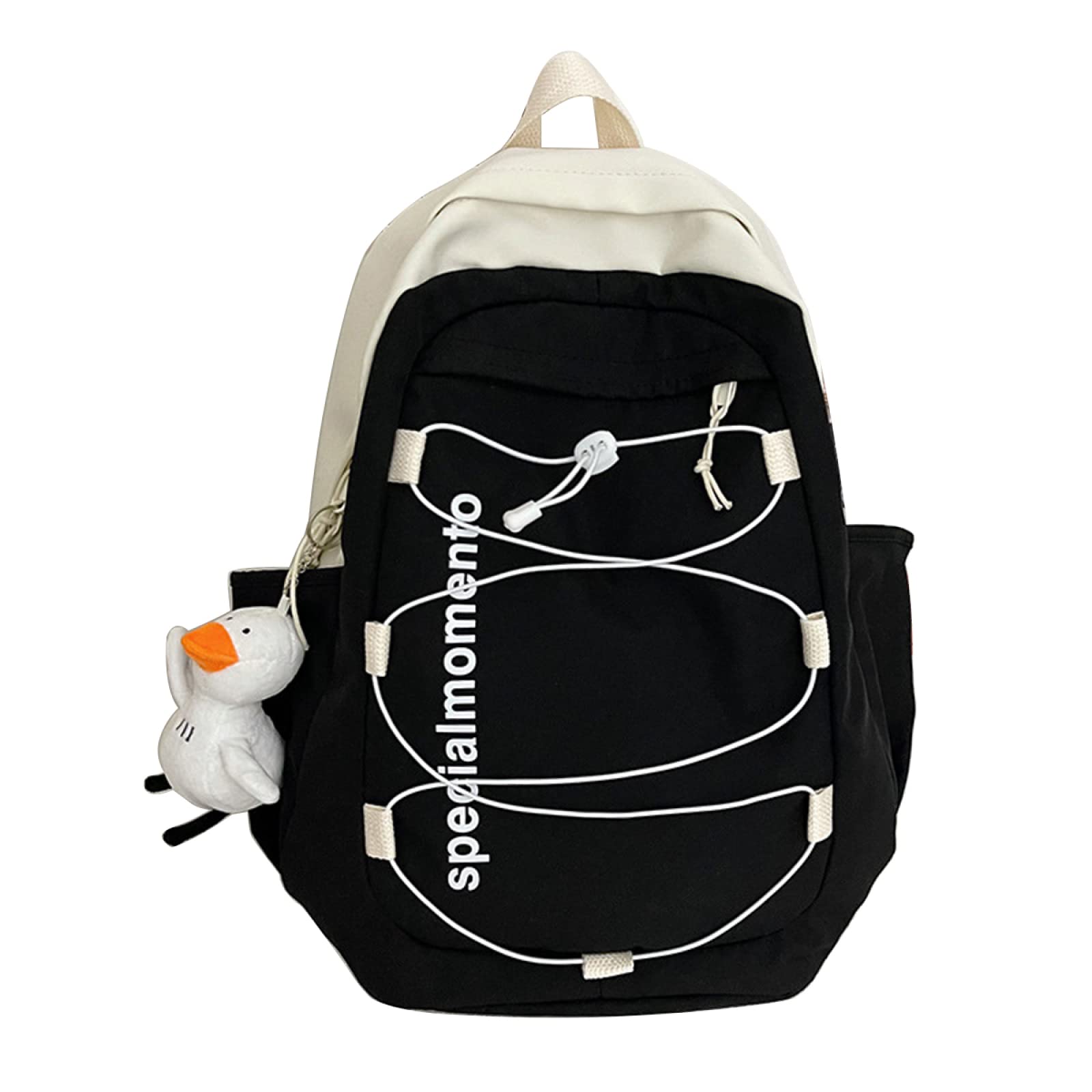 QIANJINGCQ Large Capacity Fashion Travel Backpack for Women - Lightweight Drawstring School Bag with Letter Print, Perfect for College Students, Commuting & Weekend Getaways