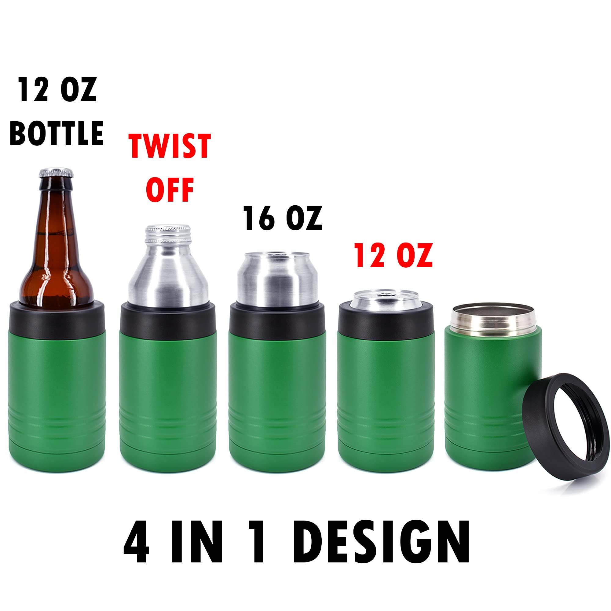 Clear Water Home Goods - (Bulk 24-Pack) 12oz Stainless Steel Double Wall Vacuum Insulated Tumbler - Keeps Drinks Cold for 24 Hours - Powder Coated Green - Perfect for Office, Gym, Travel & Outdoor Activities