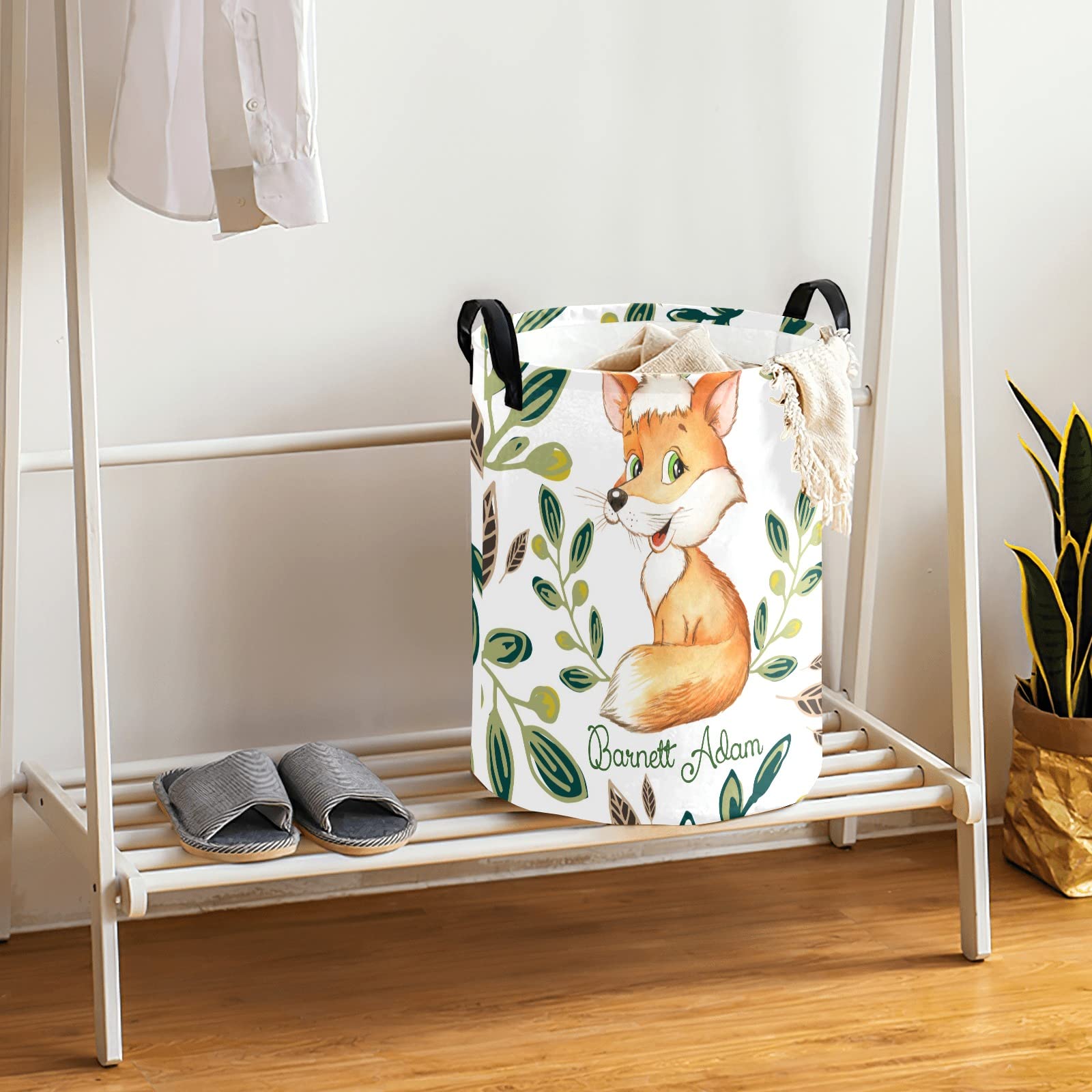Personalized Fox Forest Laundry Hamper - Collapsible Waterproof Clothes Basket with Handles, 50L Storage Bin for Bedroom, Bathroom & College Dorm | Perfect for Organizing Clothes, Toys and Laundry Essentials