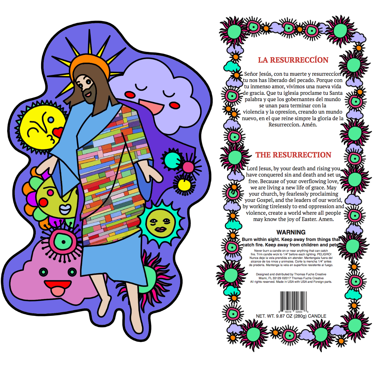 Resurrection Candle - Vibrant Pop Art Home Decor for Easter, Christmas & Spiritual Celebrations | Perfect for Church Altars, Holiday Centerpieces & Gift Giving