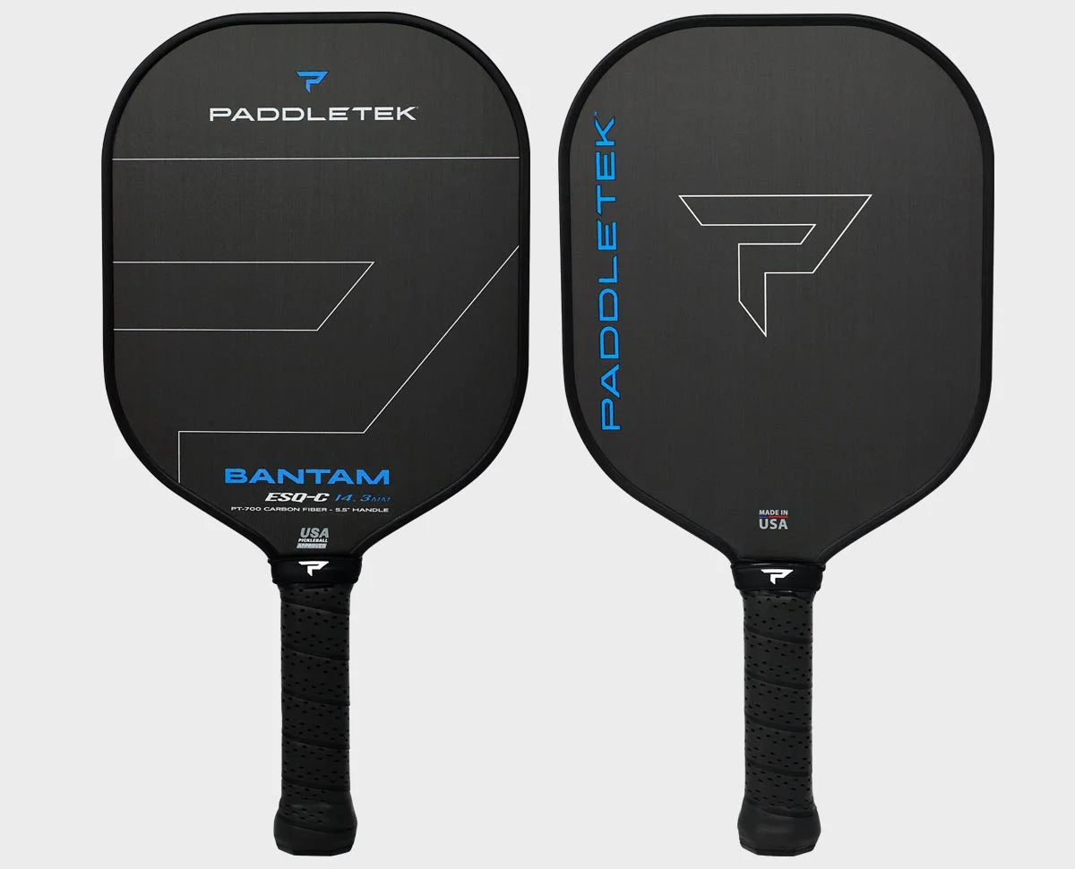 Paddletek Bantam ESQ C 14.3mm Pickleball Paddle - Lightweight Carbon Fiber Racket for Power & Control | Perfect for Tournament Play & Recreational Games