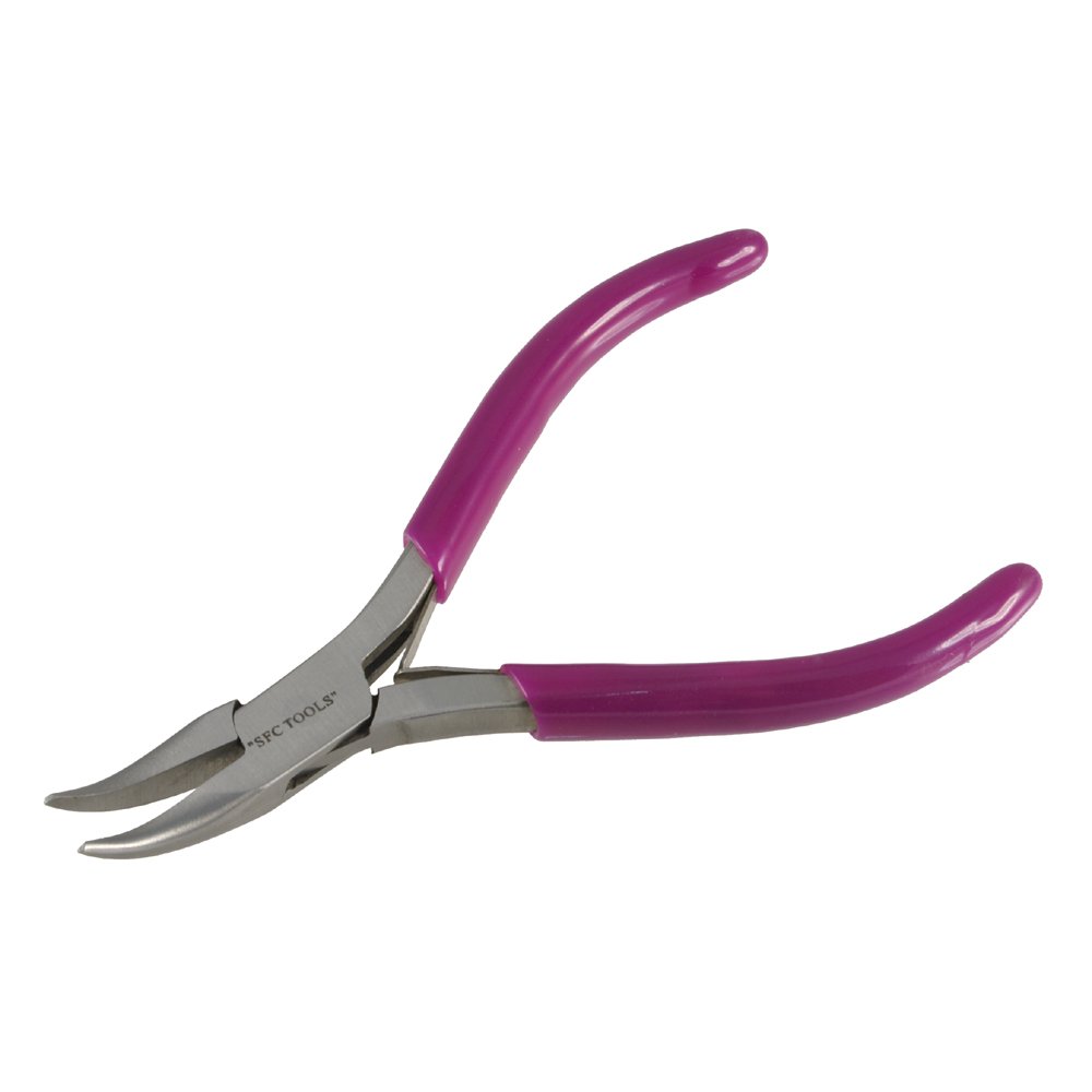 Mini Purple Bent Nose Pliers - SFC Tools 46-1035 - Precision Jewelry Making & Electronics Repair Pliers for DIY Crafts and Small Parts Work