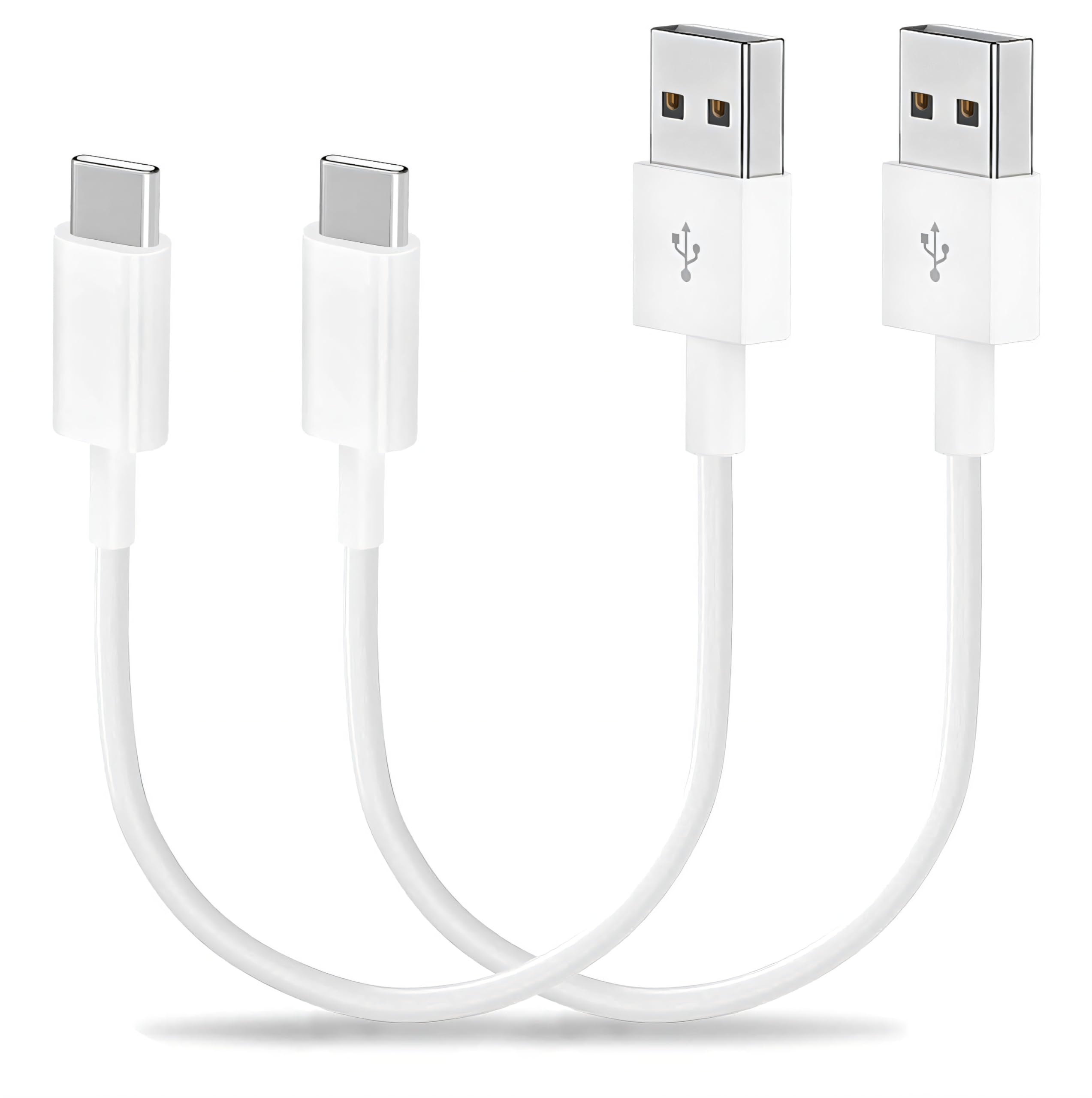 1.15ft Short USB to USB C CarPlay Cable - Fast Charging & Data Sync USB A to USB C Cable for Apple iPhone 16/15 Pro/Max/Plus, Samsung Galaxy S24/S23/S22/Z Flip, Google Pixel - Perfect for Car Charging & Android Auto (2-Pack)
