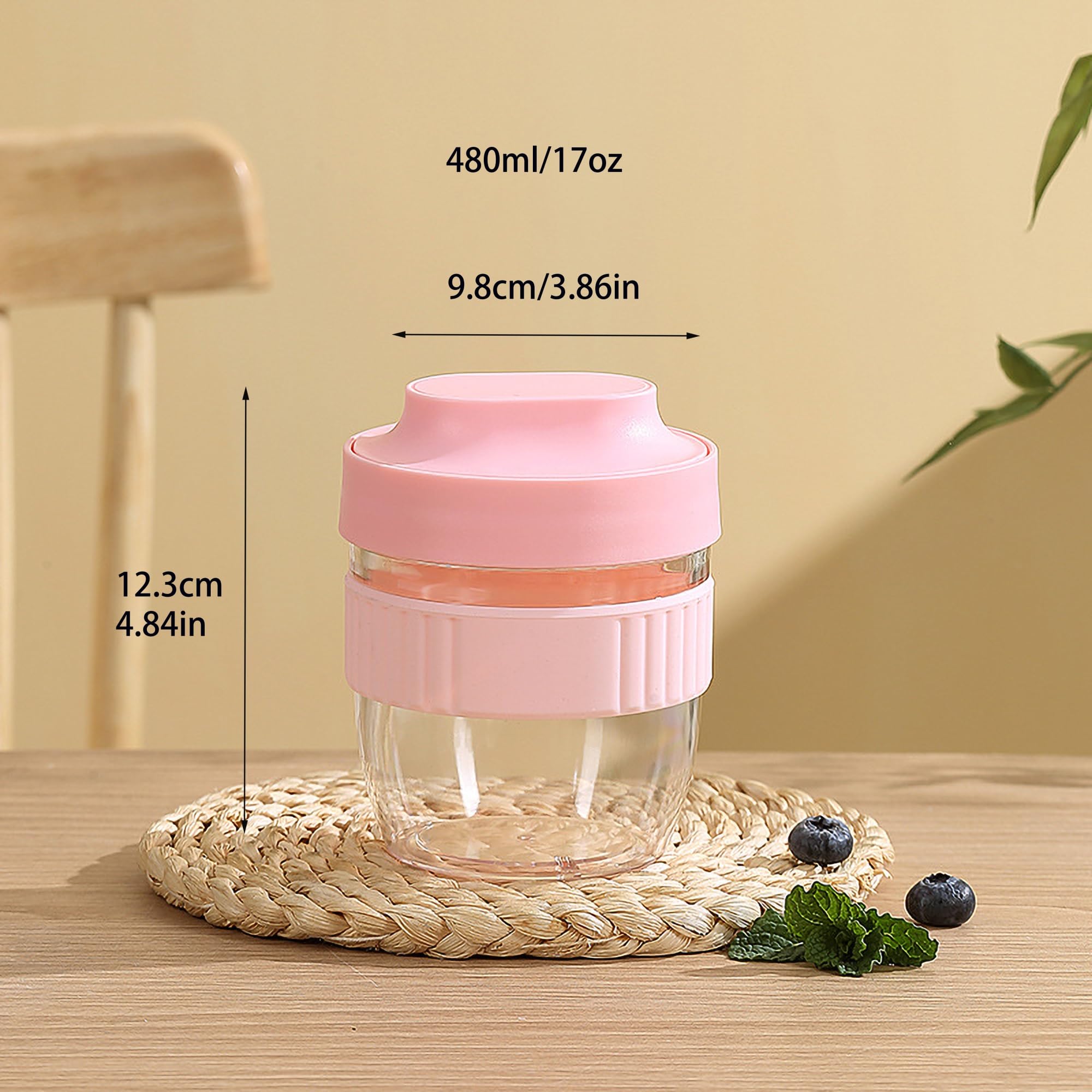 4-Pack 17oz Glass Overnight Oats Containers with Lids & Spoon - Airtight Storage Jars for Milk, Cereal, Yogurt, Fruit - Perfect for Meal Prep, Breakfast, Office Lunch & Healthy Snacks