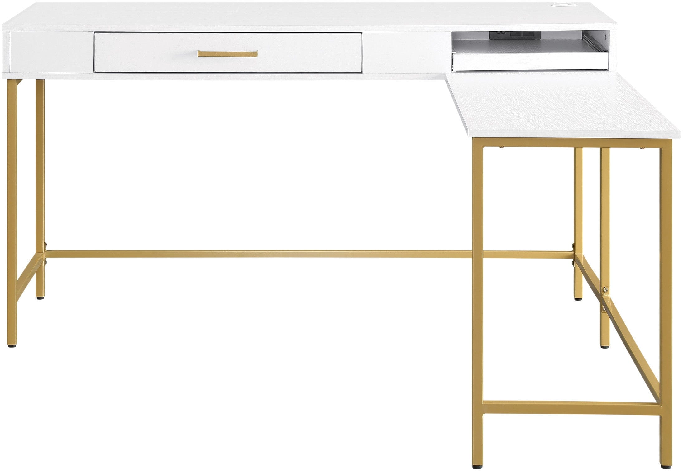 Office Star Modern Life Desk [MDRLD] - Ergonomic Home Office Desk for Remote Work & Study, Compact Writing Desk with Storage Shelf, Perfect for Small Spaces & Apartments