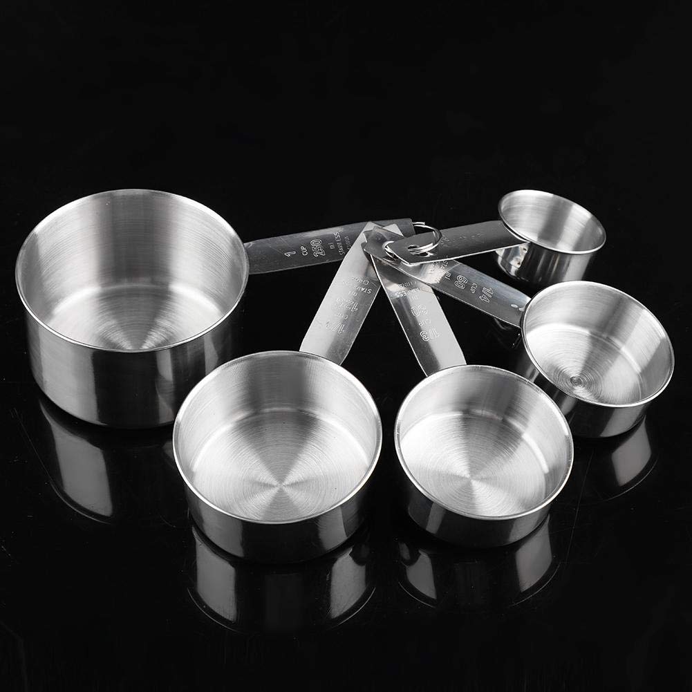5-Piece Stainless Steel Measuring Cups Set - Precise Dry & Liquid Measuring for Baking, Cooking & Mixing - Perfect for Home Chefs & Professional Kitchens