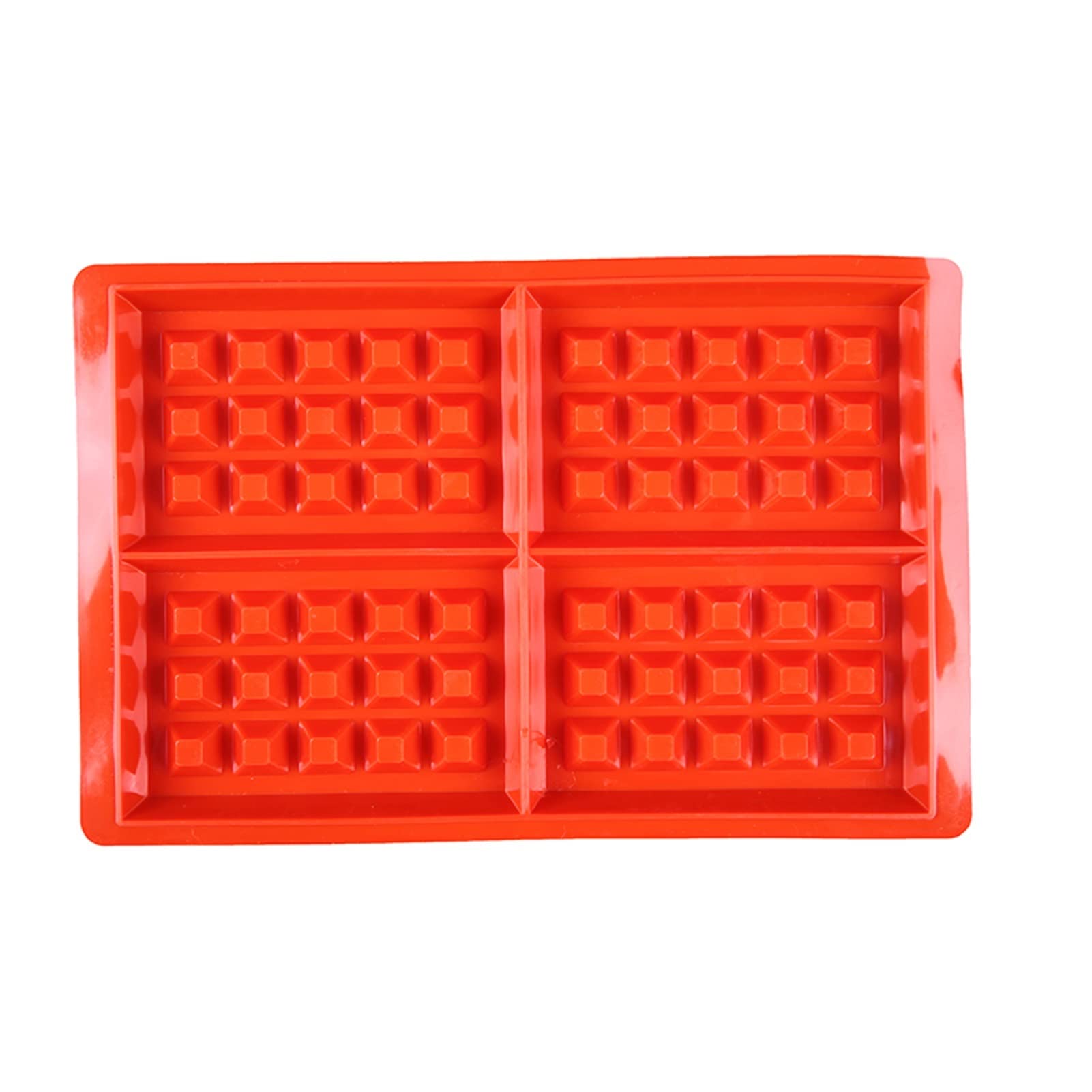 Non-Stick Silicone Waffle Mold - Square Baking Pan for Chocolate Cake, Waffles & Desserts | Red Kitchen Bakeware | Perfect for Home Baking, Party Treats & DIY Dessert Making