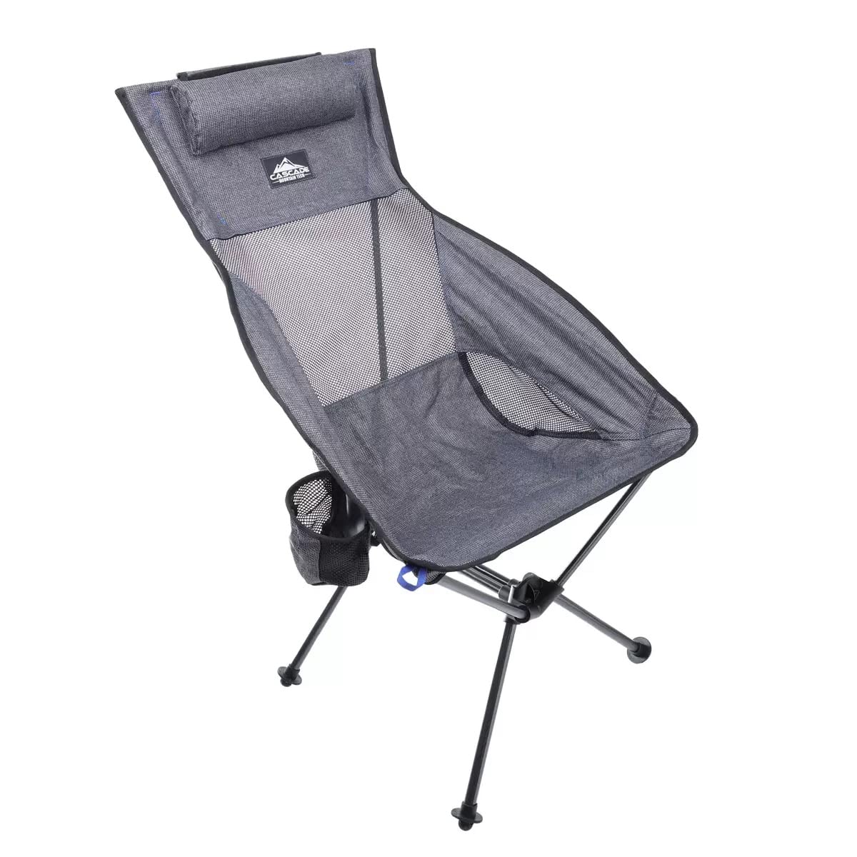 Ultralight Highback Camping Chair with Carry Bag - Portable Folding Chair for Outdoor, Beach, Sports Events, Picnics, and Backpacking (Grey) - Perfect for Camping, Hiking, and Travel Adventures