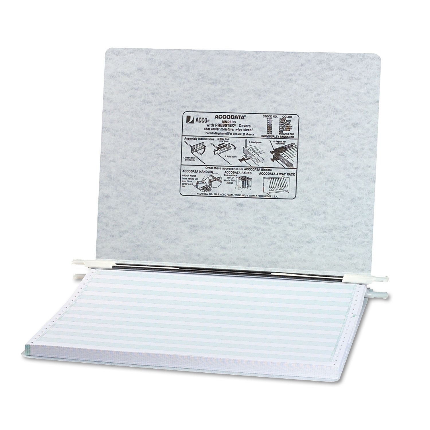 ACCO Presstex 2-Post Binder Covers with Storage Hooks - 6 Capacity, 14.88
