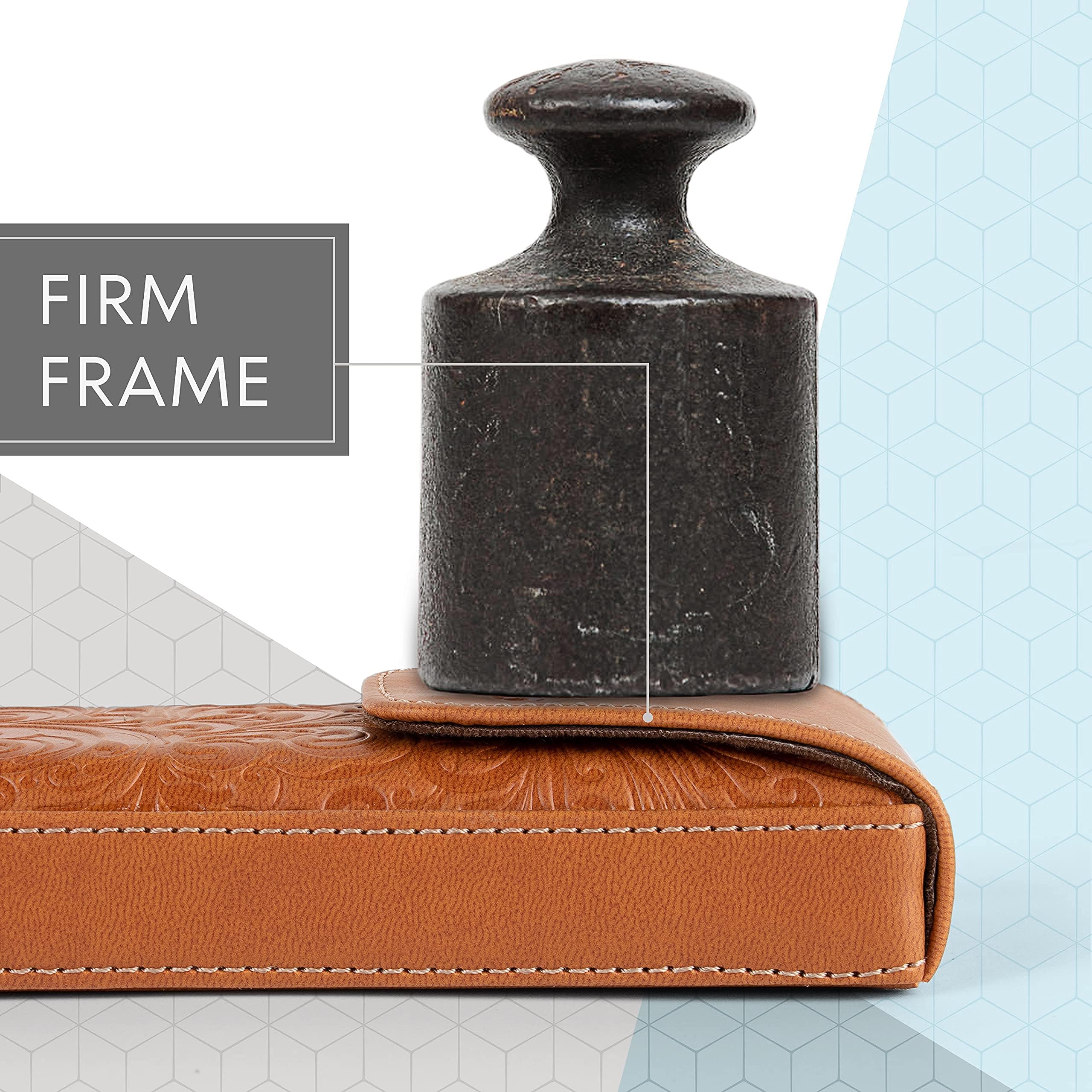 **Brown PU Leather Hard Eyeglass Case for Women - Classic Style Reading Glasses Holder & Spectacles Box - Perfect for Travel, Office, and Daily Protection**