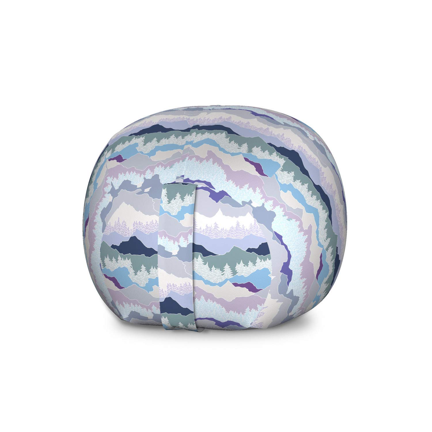 Ambesonne Large Washable Storage Toy Bag Chair - Pastel Woodland Trees & Mountains Abstract Design, Stuffed Animal Organizer for Kids Room, Nursery or Playroom Decor | Multicolor Storage Solution for Toys, Blankets & Home Organization