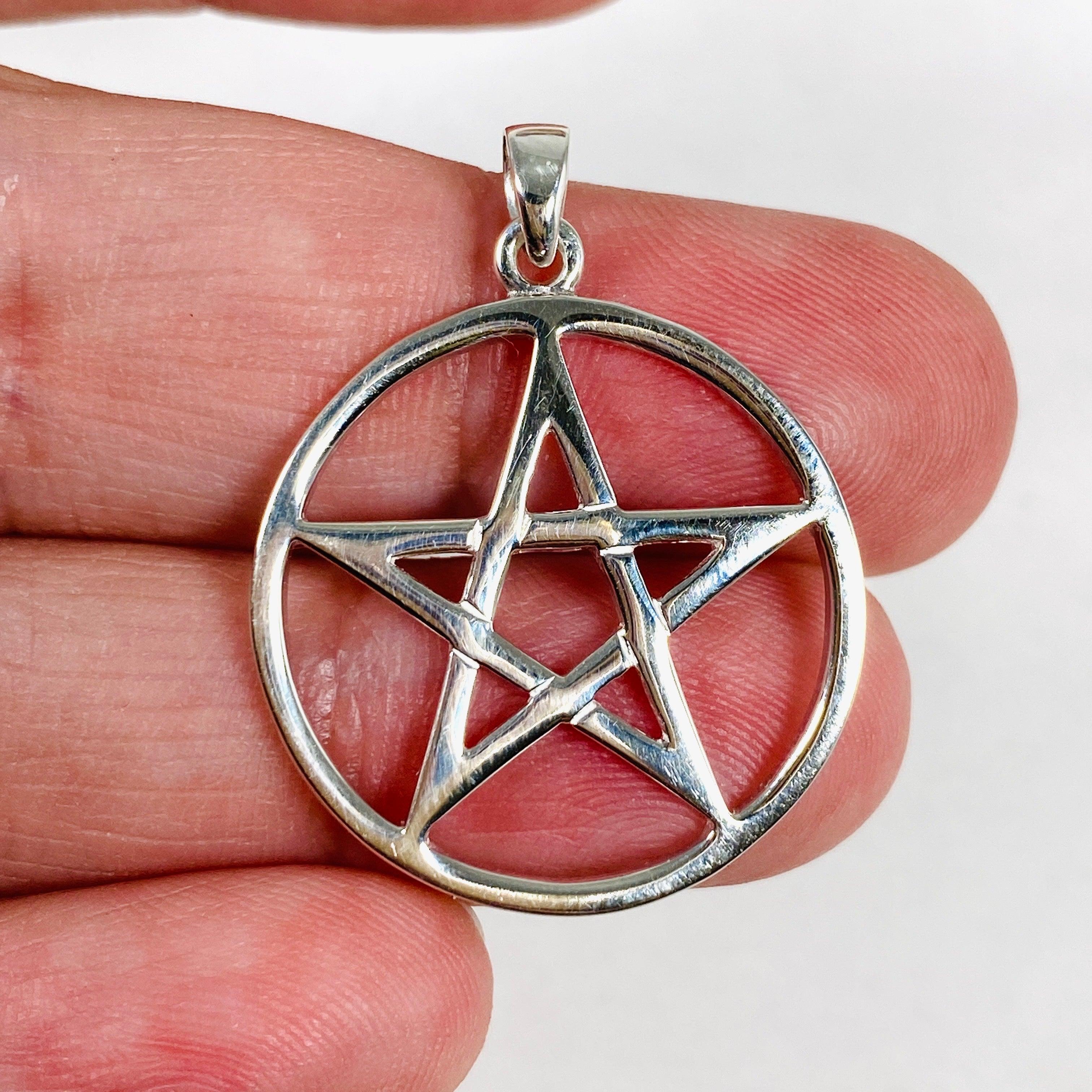 Pentagram 35mm Pendant Necklace - Stainless Steel Gothic Jewelry for Men & Women - Perfect for Occult Lovers, Wiccan Rituals, and Alternative Fashion